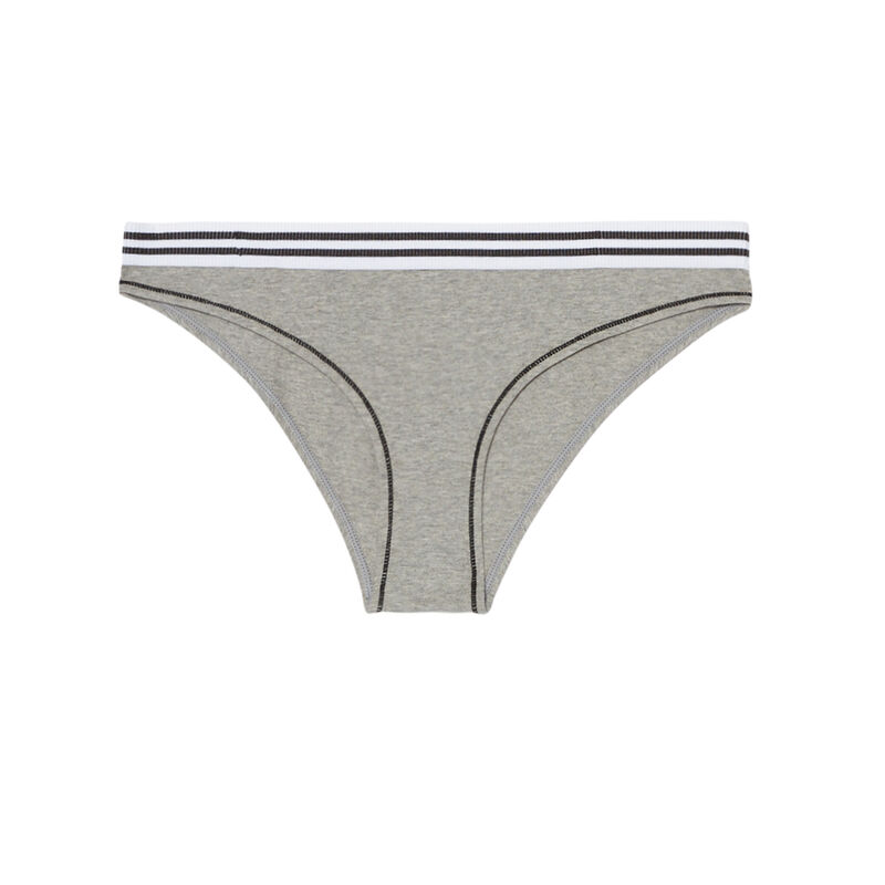 culotte à bande élastique en coton - gris culotte à bande élastique en coton - gris;