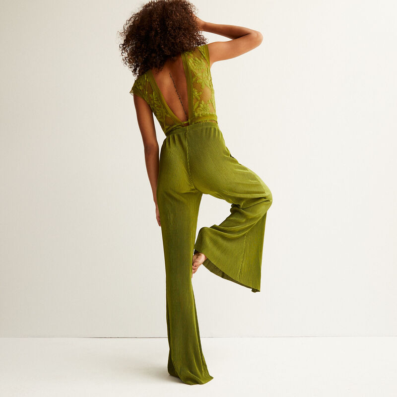 pantalon en satin - kaki pantalon en satin - kaki;