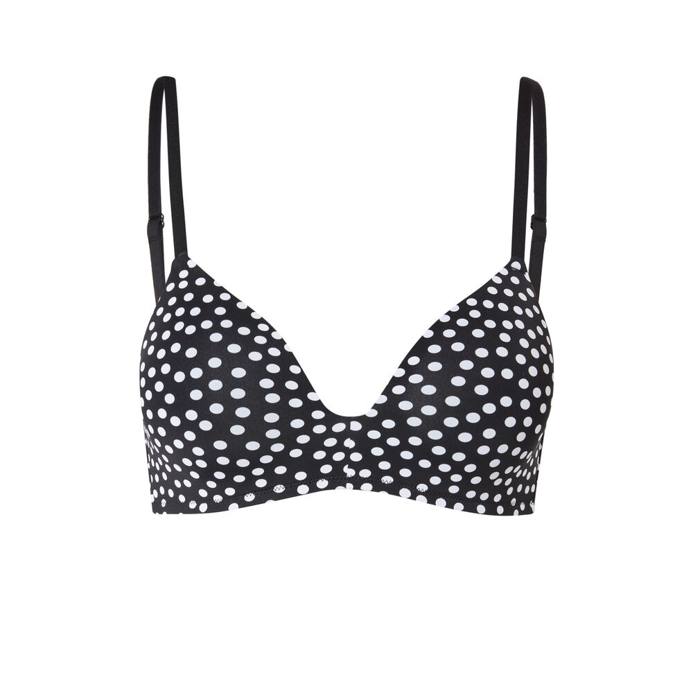 Soutien-gorge micro ampli à pois - noir noir.