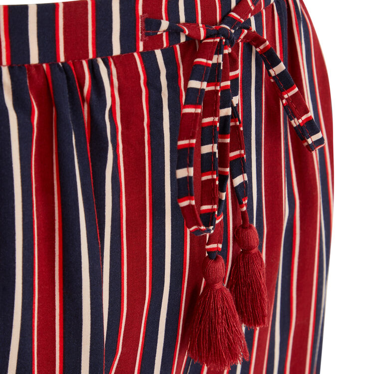 Pantalon fluide à rayures redrayiz bordeaux.