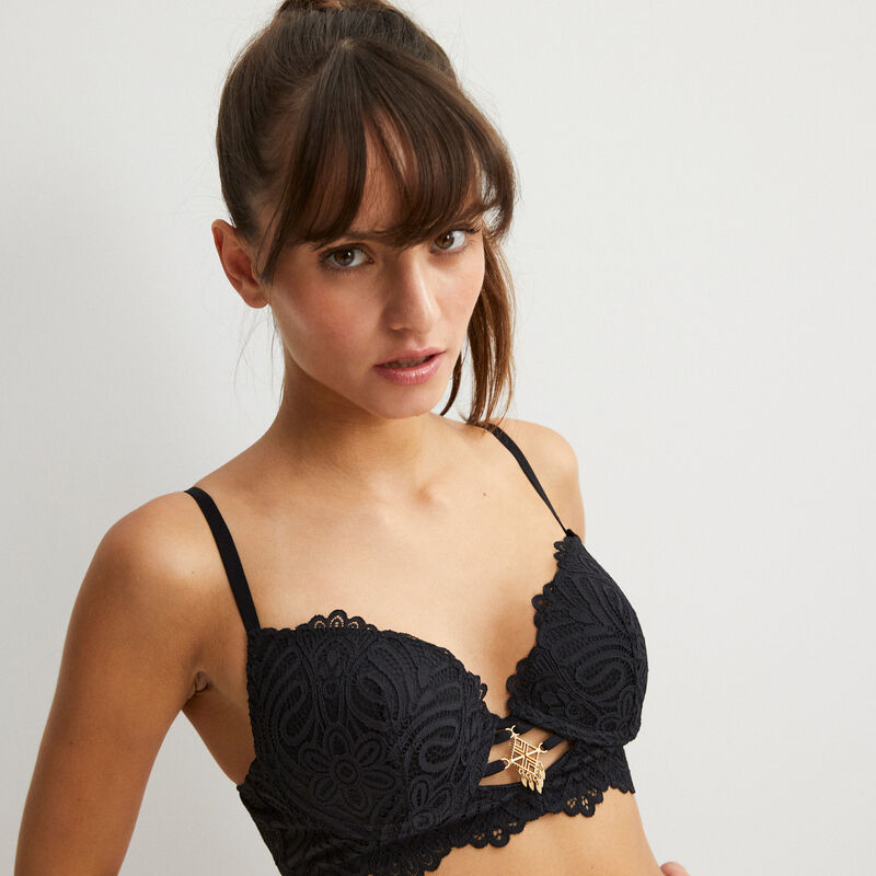soutien-gorge bustier en dentelle - noir soutien-gorge bustier en dentelle - noir ;