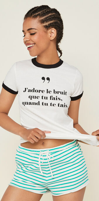 Top collab les confidentelles boiriz blanc.