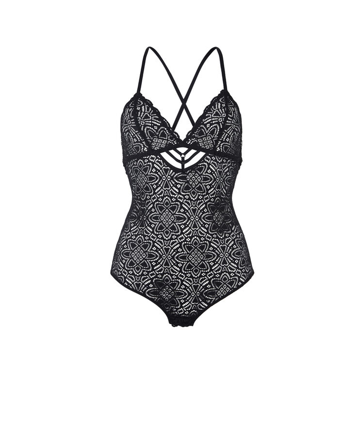 Body sans armatures en dentelle marceliz noir.