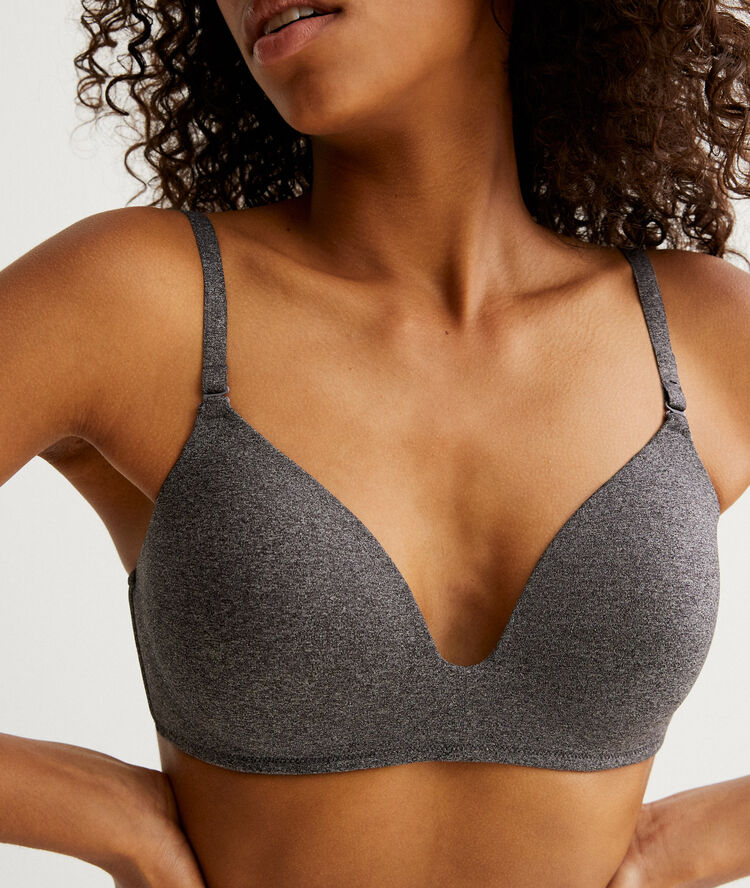 Soutien-gorge ampliforme micro gris chine.