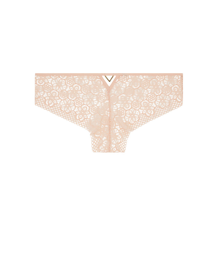 Shorty en dentelle détail bijou ethnobiz rose poudré.