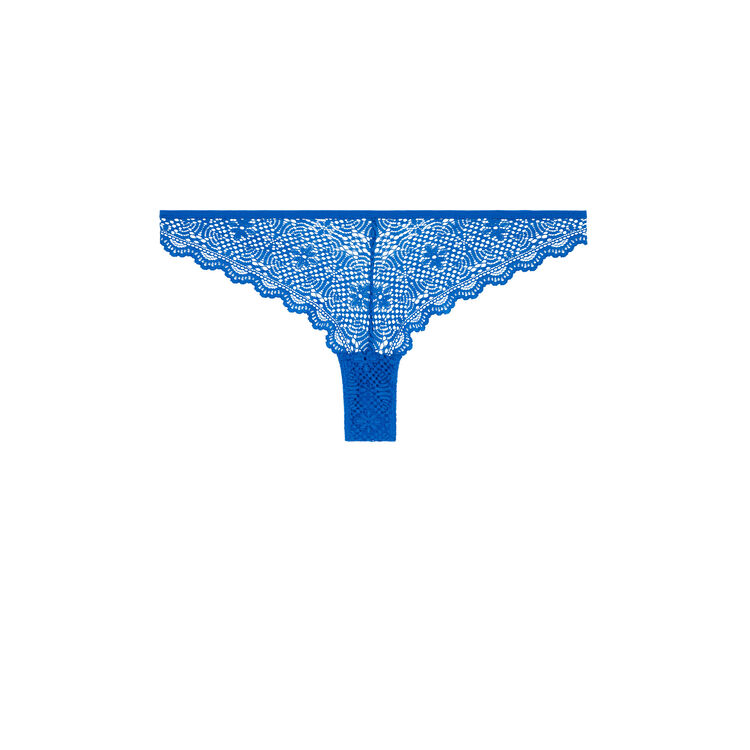 Tanga en dentelle tomaliz bleu roi.