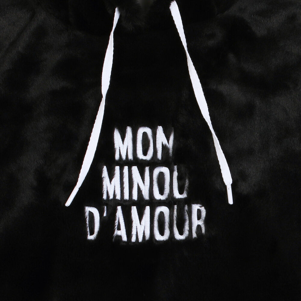 Sweat polaire à message mon minou d'amour - noir noir.
