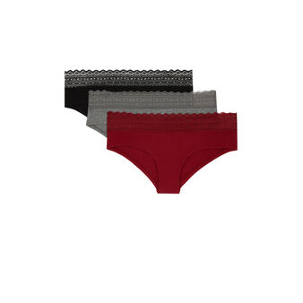 Lot de 3 shorty en coton uni waistiz.