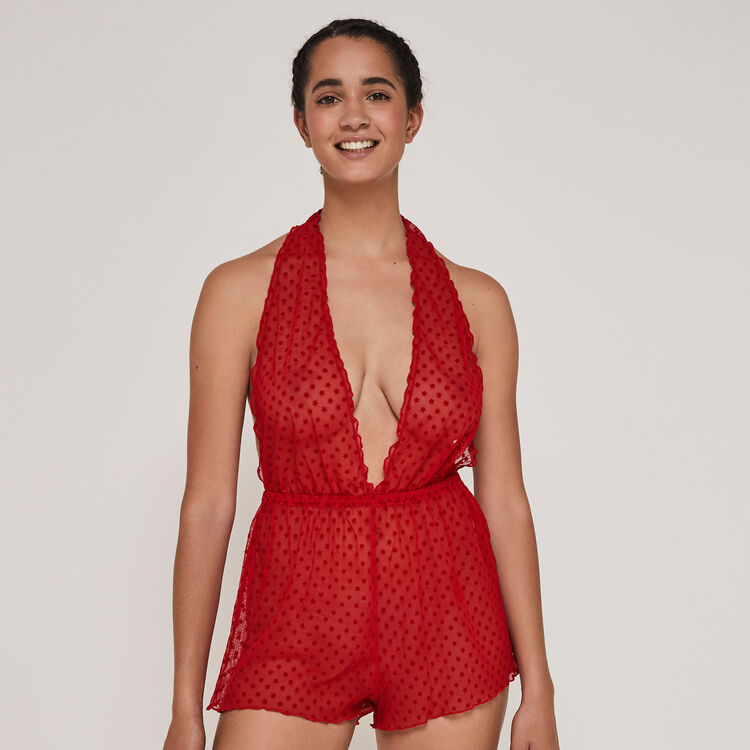 Combinaison-short en tulle transparent flounciz Combinaison-short en tulle transparent flounciz;