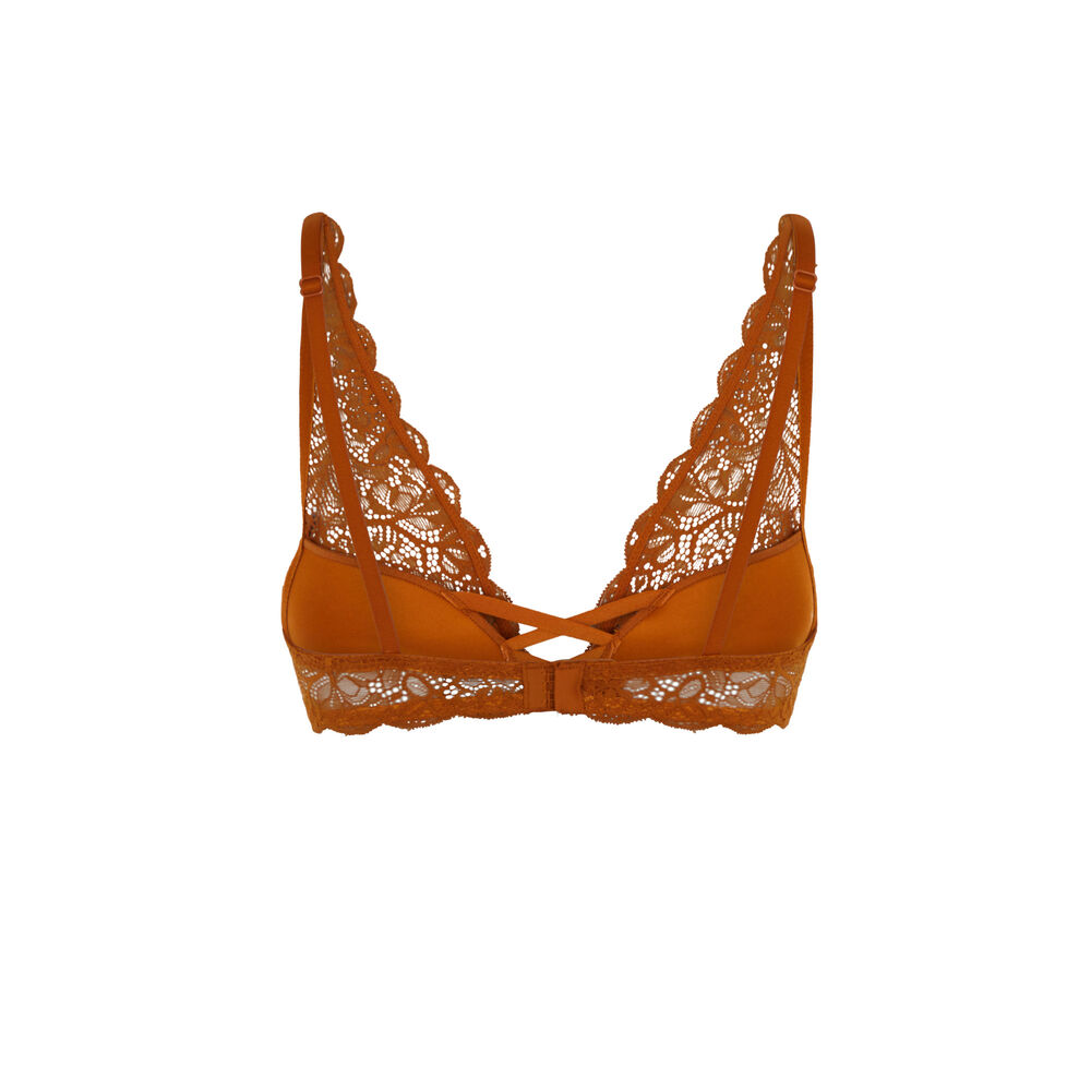 Soutien-gorge push-up foulard en dentelle - marron marron.