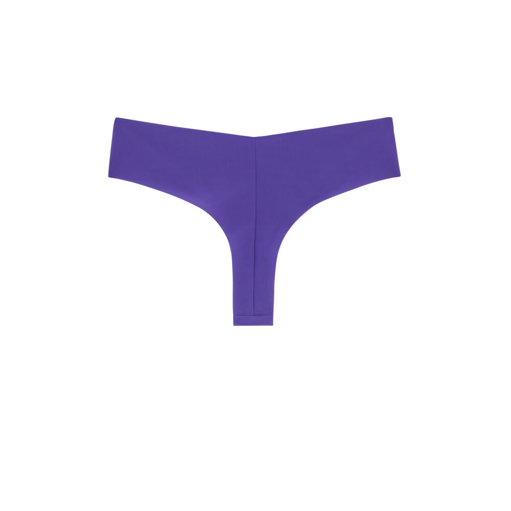 Tanga en microfibre uni - violet violet.