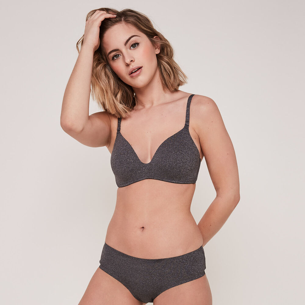 Shorty uni micro - gris chine gris chiné.