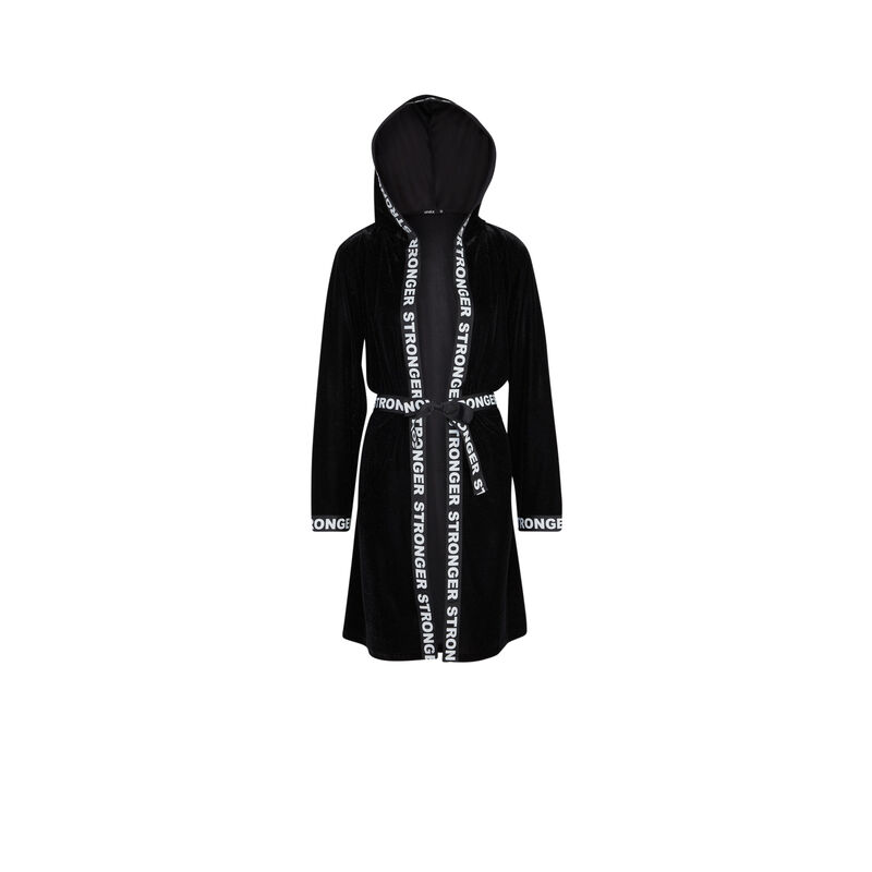 Peignoir en velours brillant sequiniz noir.
