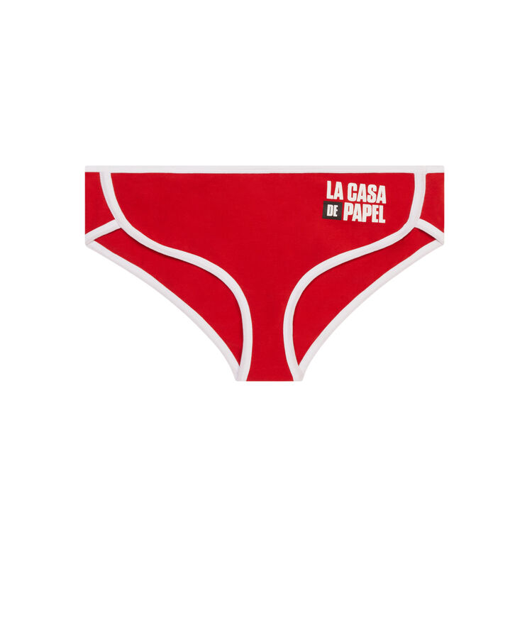 Shorty en coton casa de papel - rouge rouge.
