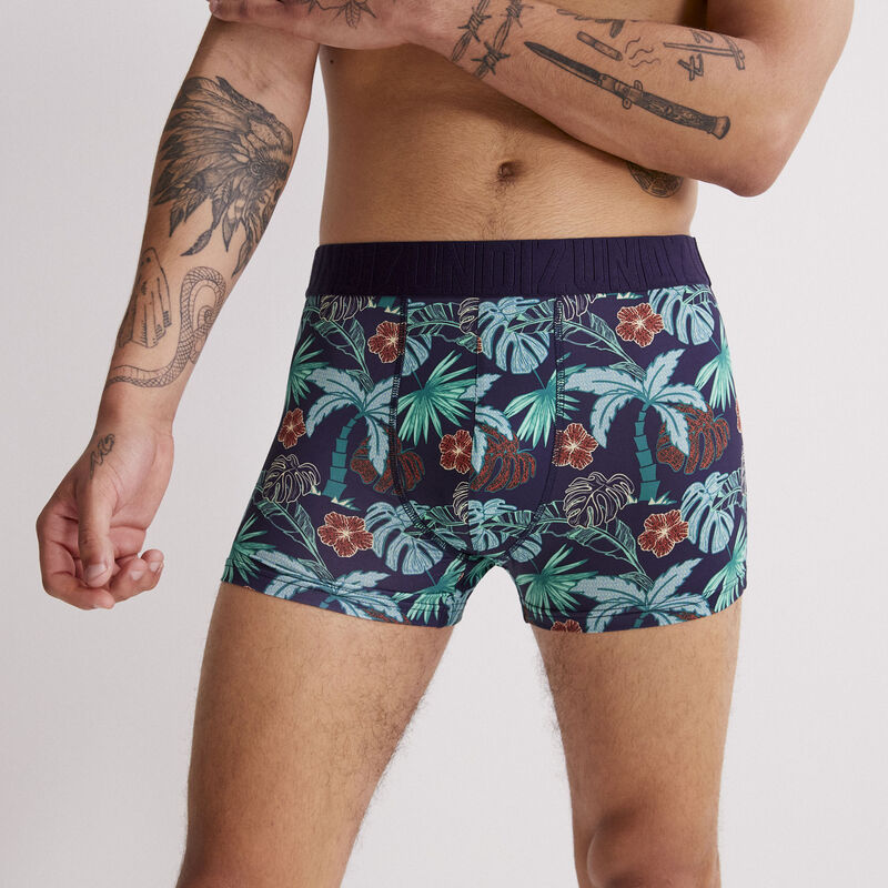 boxer à imprimé tropical - bleu boxer à imprimé tropical - bleu;