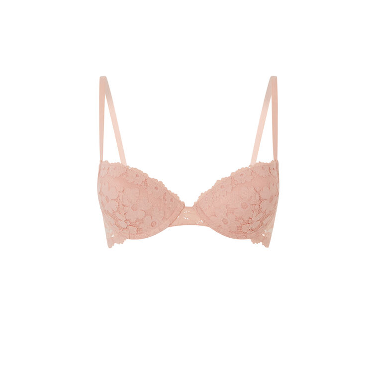 Soutien-gorge ampli dentelle detail camo coloramadiz rose poudré.