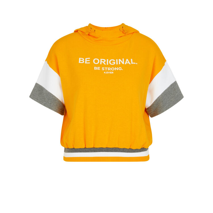Sweatshirt sport à message basicsportiz ocre.