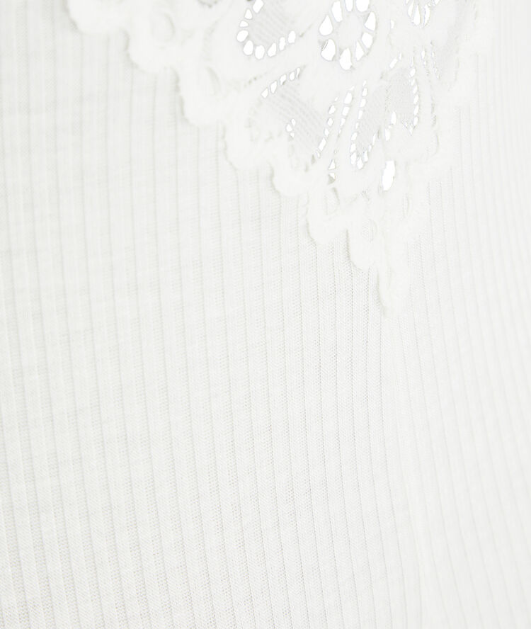 Body sans armatures en micro/dentelle glaciz blanc.