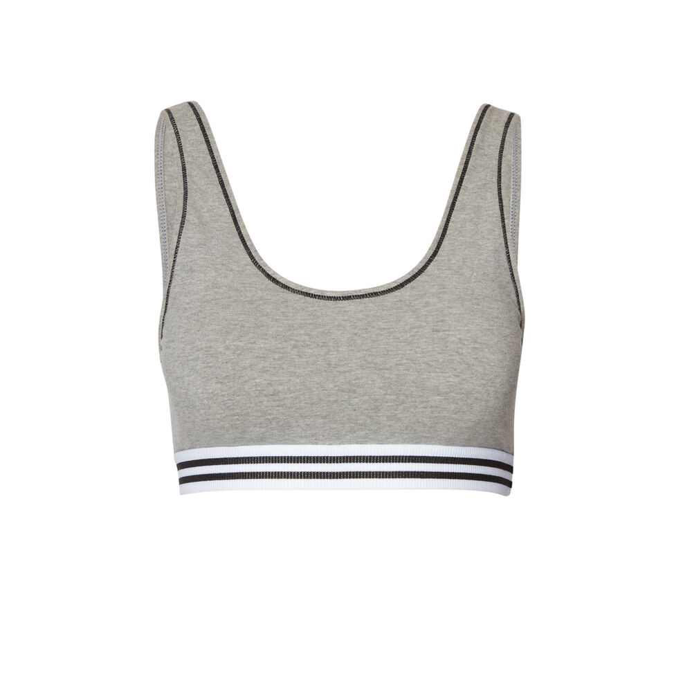 Brassière sans armature en coton - gris gris.
