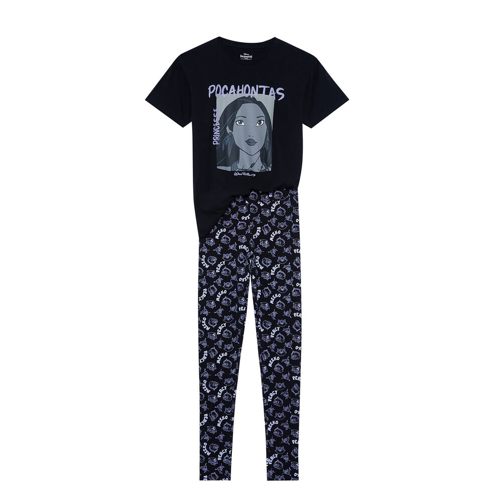 Set pyjama manches courtes pocahontas - noir noir.