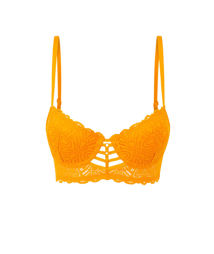 Soutien-gorge bustier push-up en dentelle marceliz safran.