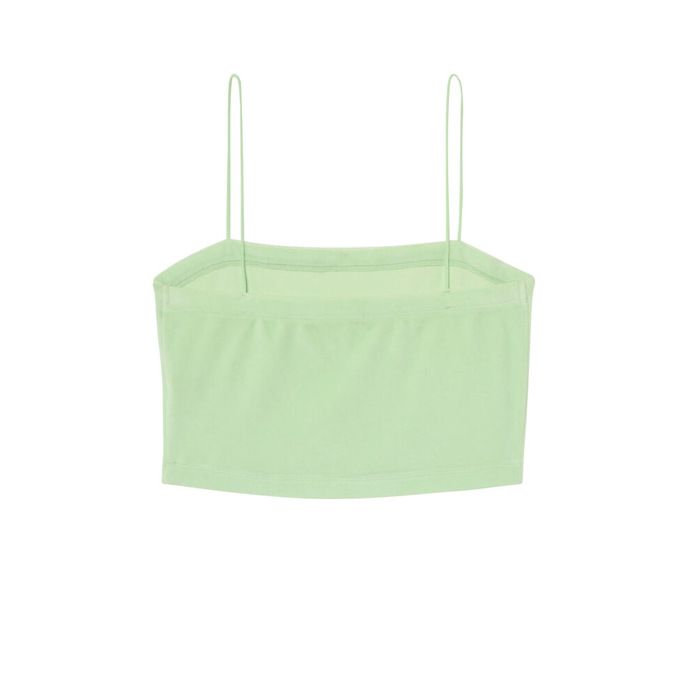 Top en velours à fines bretelles - vert vert.