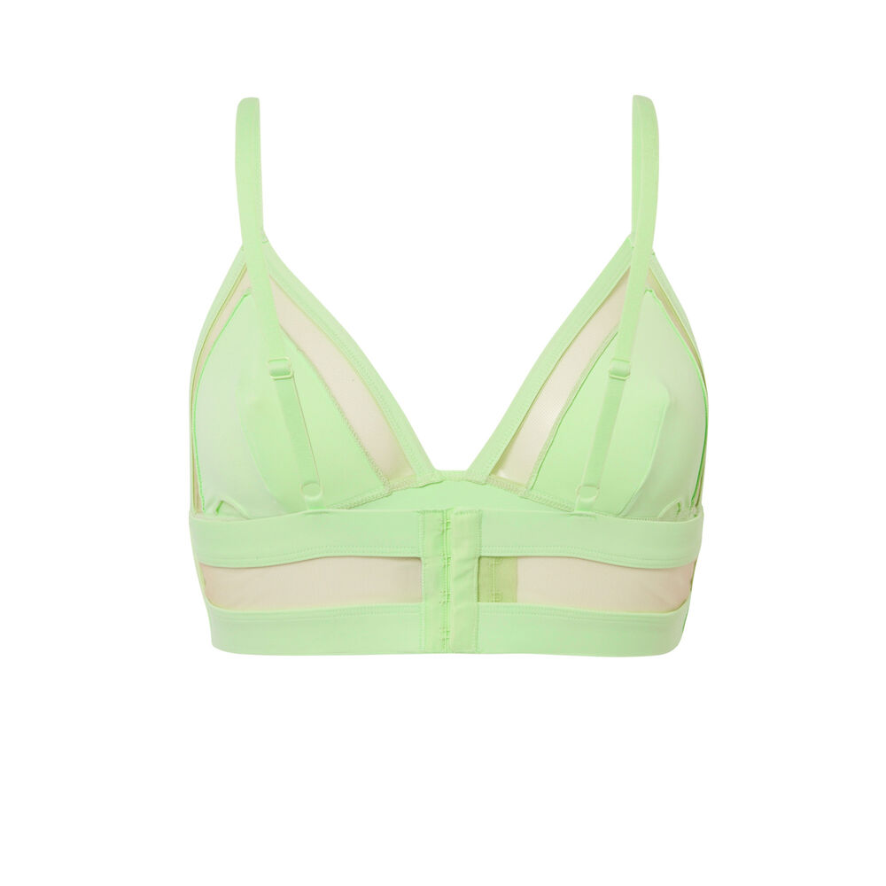 Soutien-gorge triangle et résille transparente - vert vert.