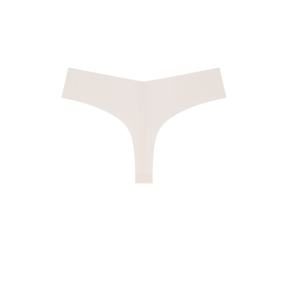 Tanga en microfibre uni - rose clair rose.