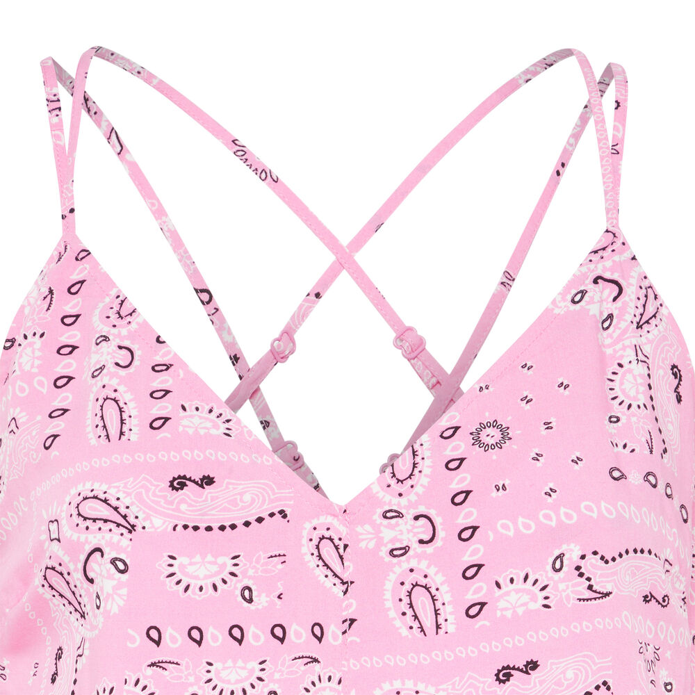 Combishort bretelles fines imprimé bandana - rose rose.