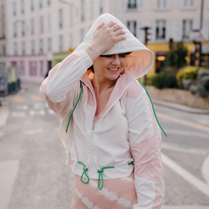 veste sport à détail zip et cordon - rose veste sport à détail zip et cordon - rose;