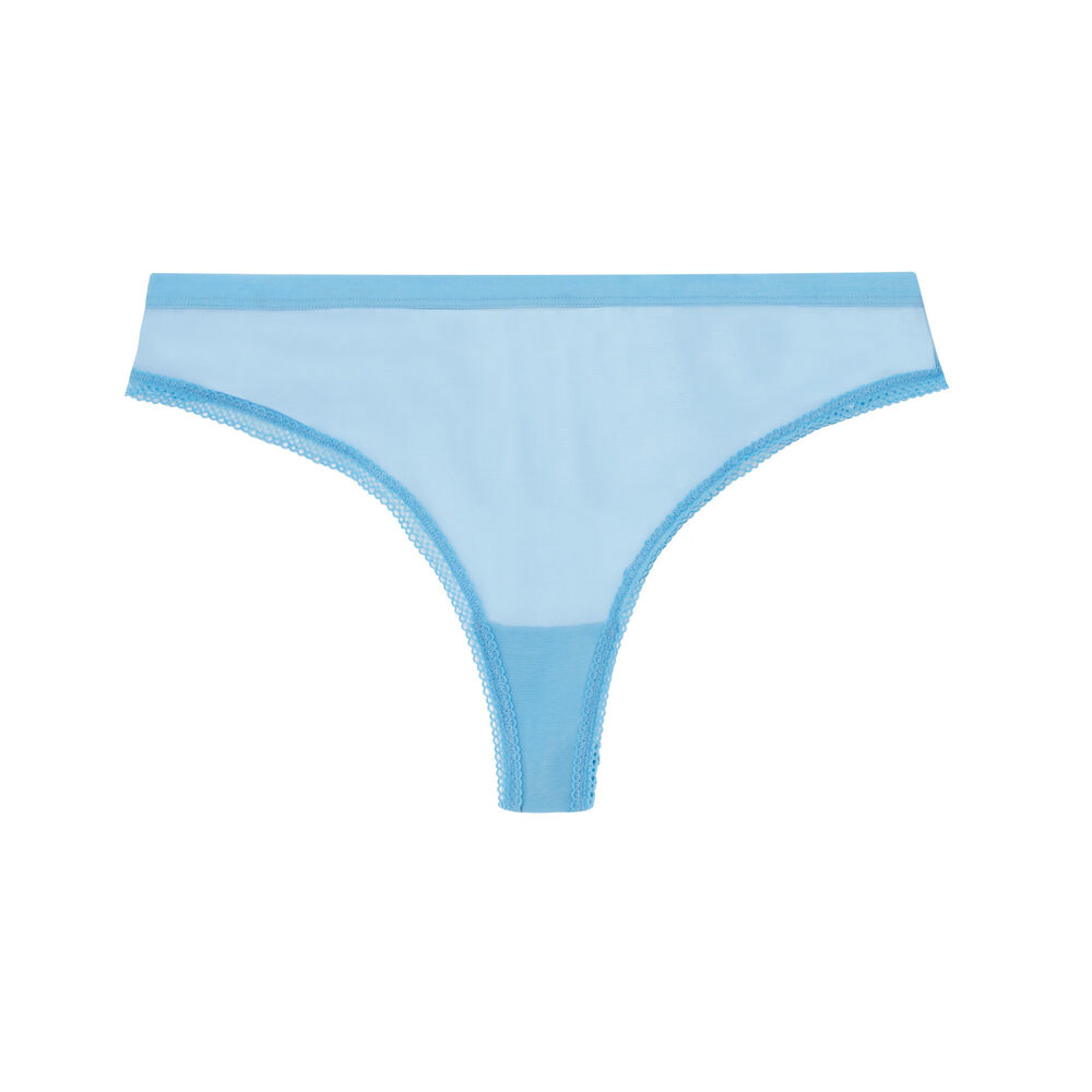 String en tulle uni - baby blue bleu.