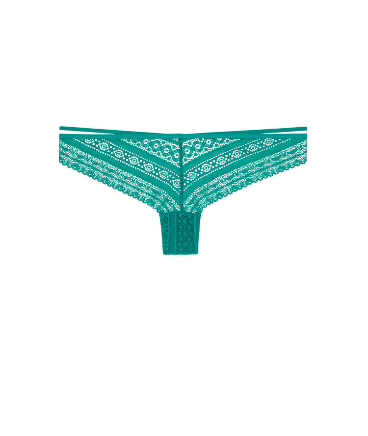 Tanga en dentelle - vert vert.