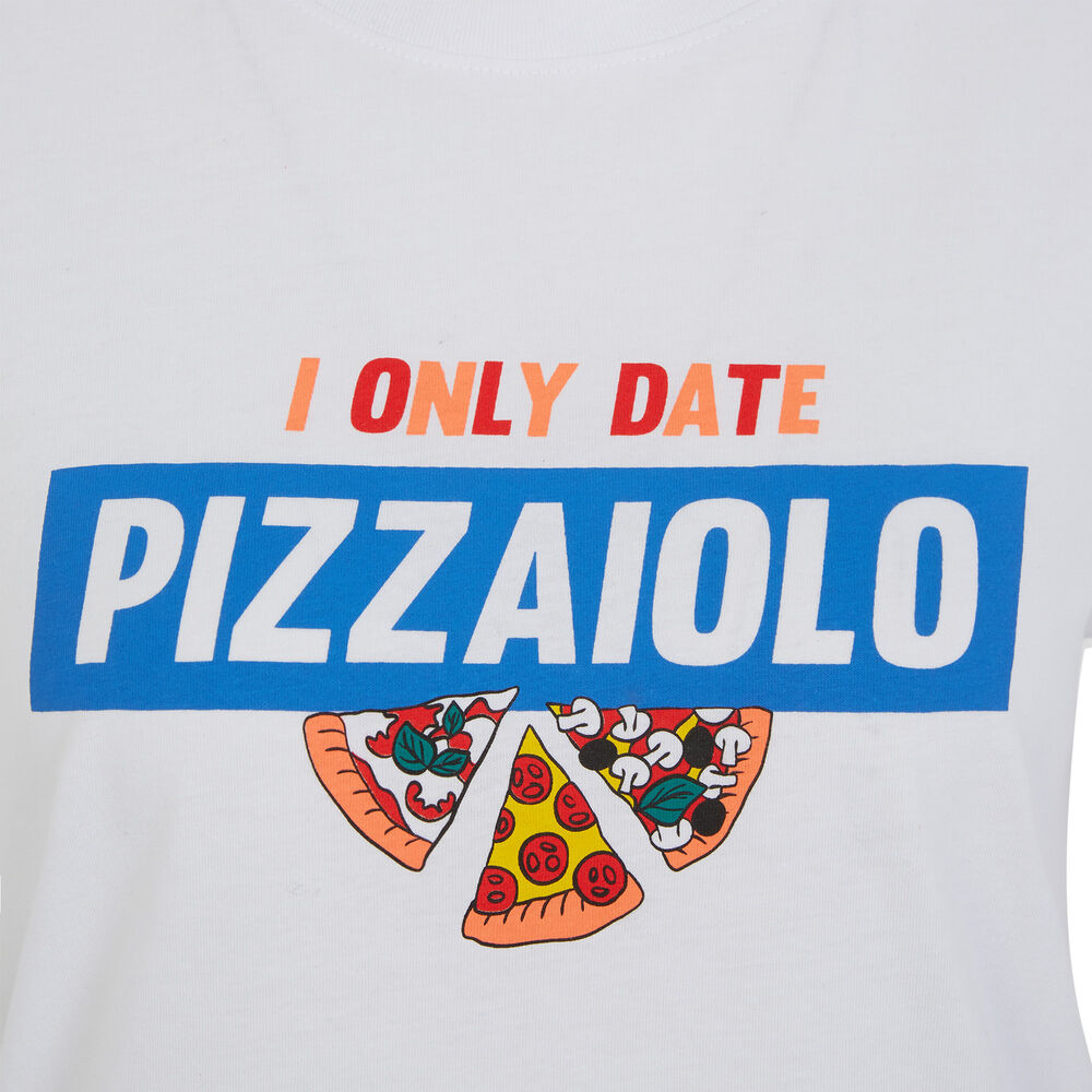 Top imprimé pizza - blanc blanc.