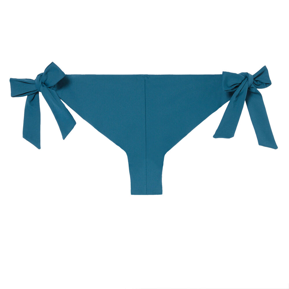 Bas de maillot de bain tanga à nouer - bleu canard bleu canard.