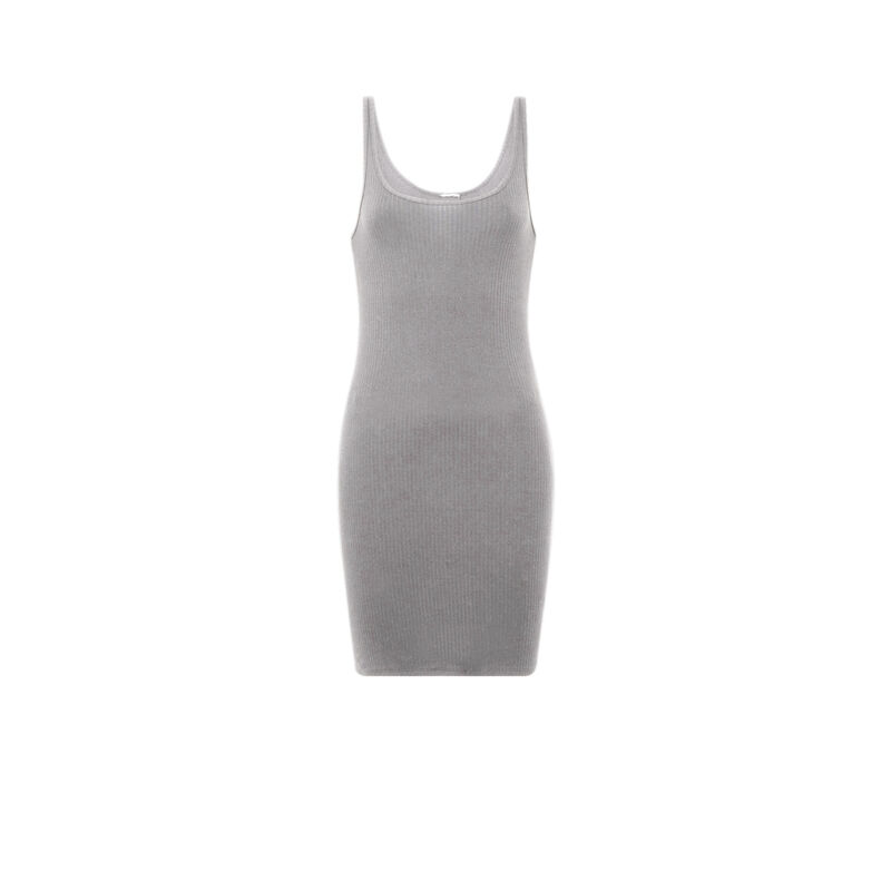 Robe unie forme débardeur - gris Robe unie forme débardeur - gris;