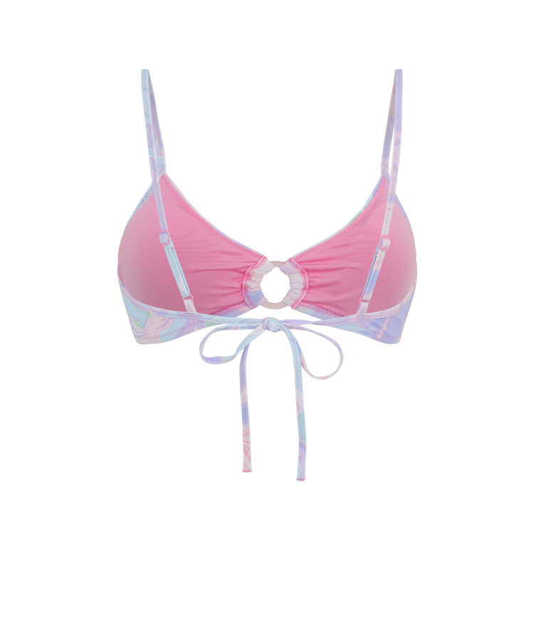 Haut de maillot de bain bralette imprimé marbre - violet violet.