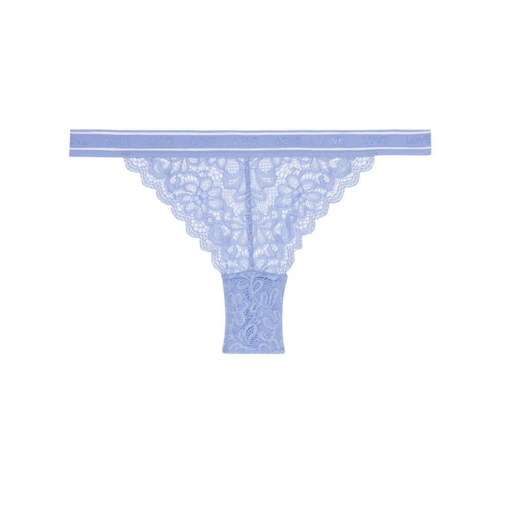 String en dentelle détail bande élastique - bleu ciel bleu.