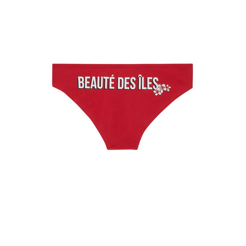 Shorty coton à message - rouge Shorty coton à message - rouge;