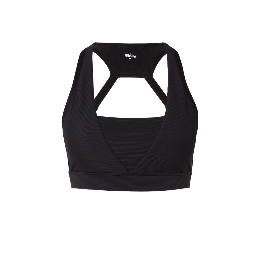 Brassière sport à détail dos ouvert - noir noir.