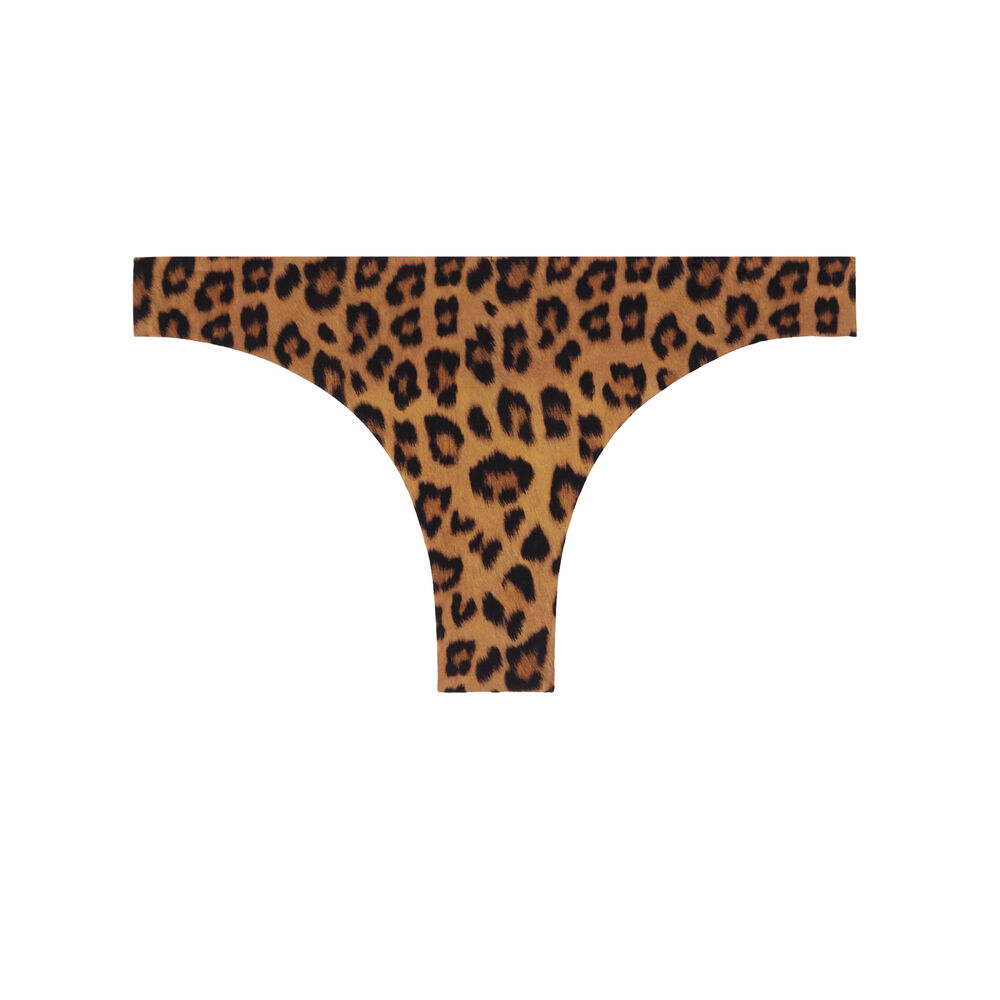 Bas de maillot imprimé léopard - marron marron.