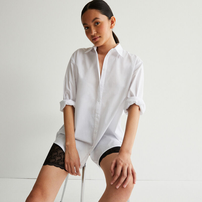 chemise manches longues effet boyfriend - blanc chemise manches longues effet boyfriend - blanc;