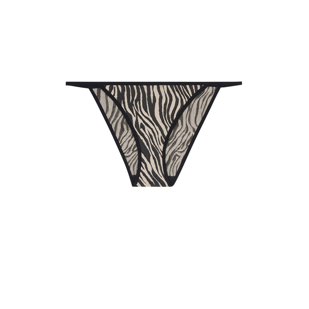 Culotte print zébré détail bijou goldenglamiz vanille.