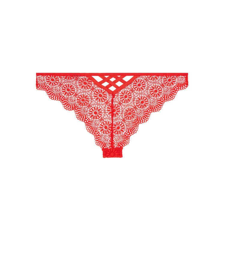 Tanga en dentelle - rouge rouge.