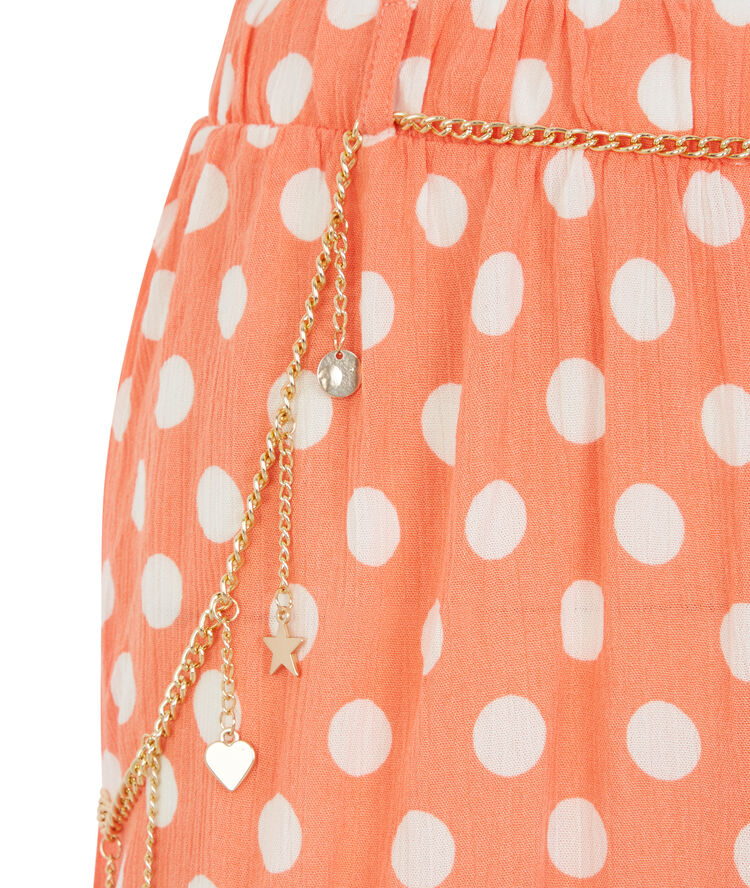 Short imprimé pois - orange orange.