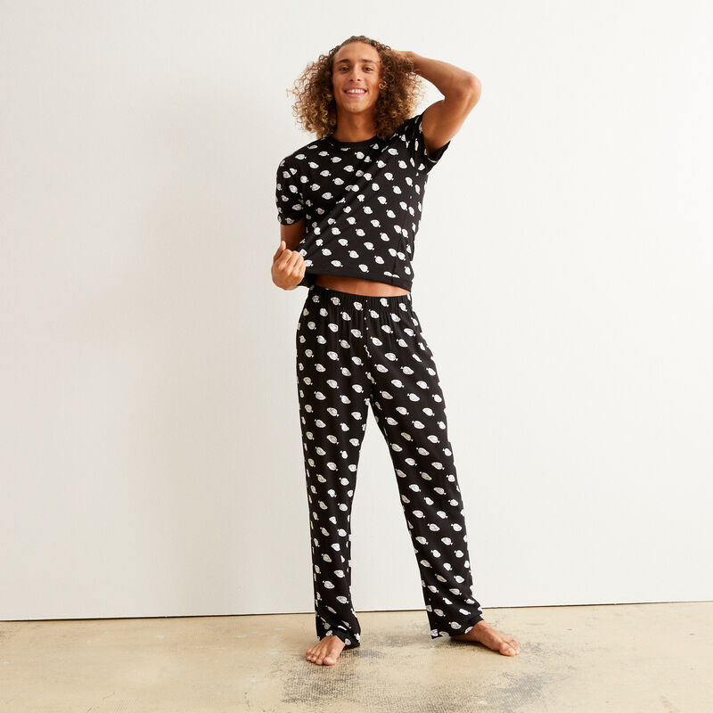 pantalon à motifs dinde de Noël - noir pantalon à motifs dinde de Noël - noir;