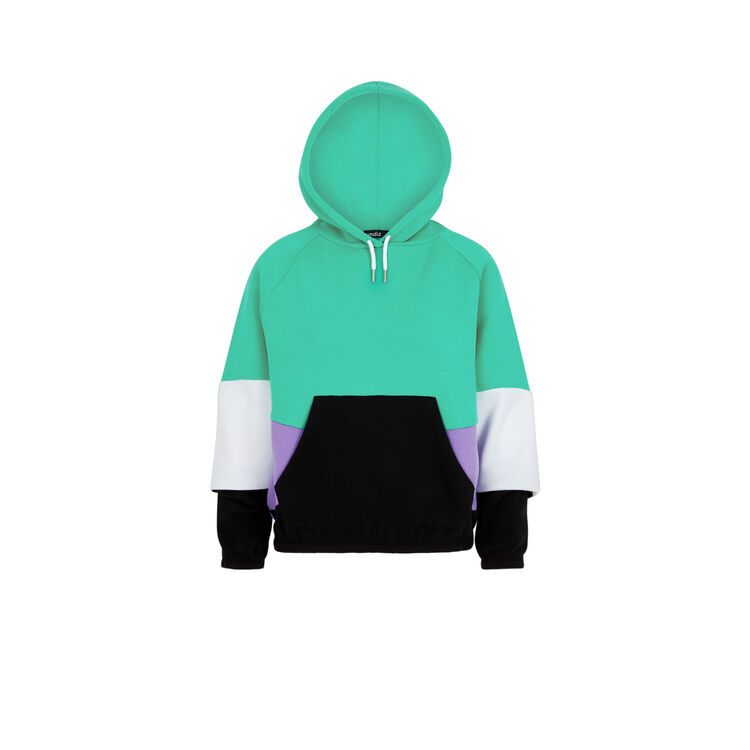 Sweat molleton à capuche offliniz vert émeraude.