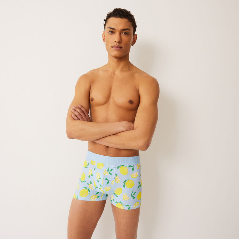 boxer à imprimé citrons - bleu boxer à imprimé citrons - bleu;