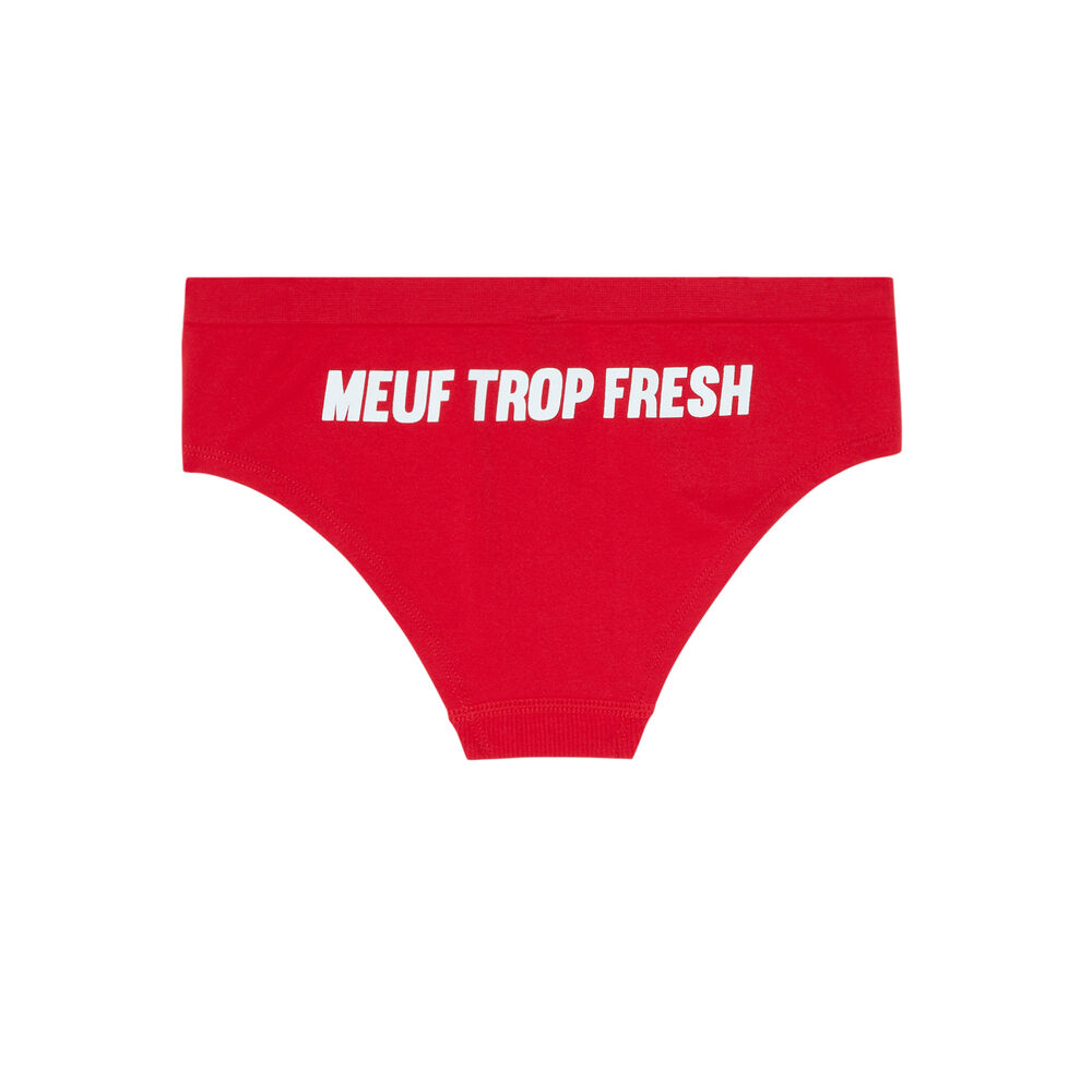 Shorty imprimé meuf trop fresh - rouge rouge.