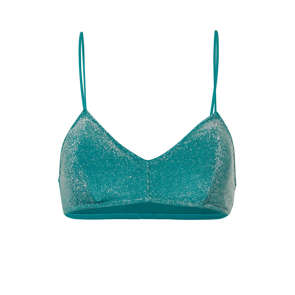 Haut de maillot brassière à paillettes - vert vert.