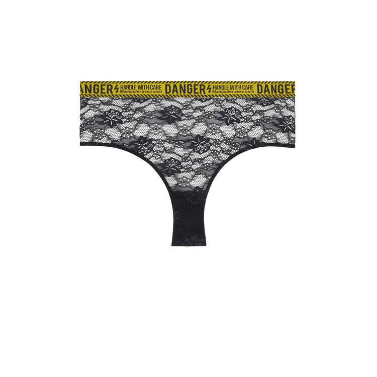 Culotte taille haute en dentelle détail élastique killbilliz noir.